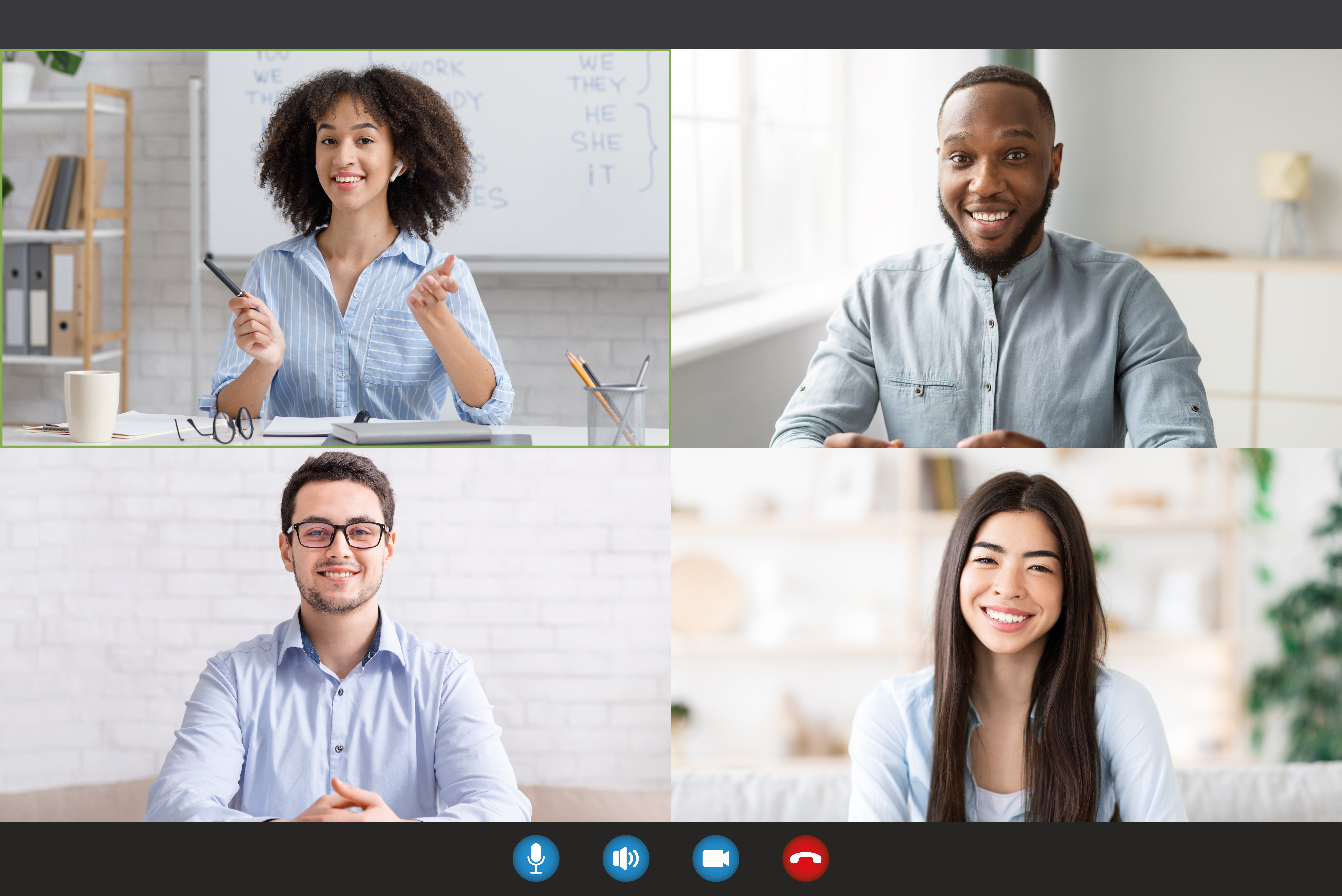 Zoom class screenshot with slides and chat